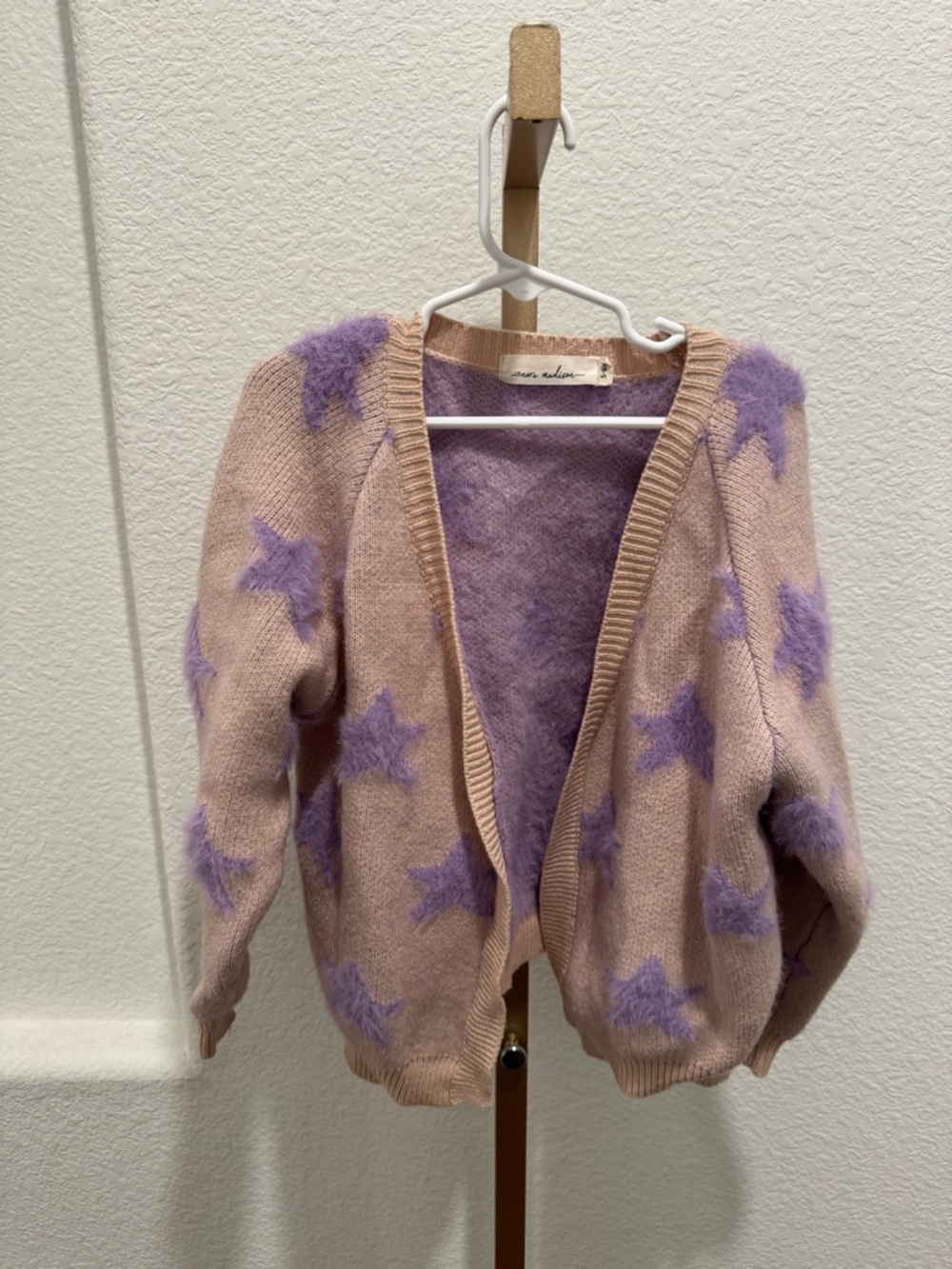 Nora Madison purple star 95% cotton cardigan size 5-6